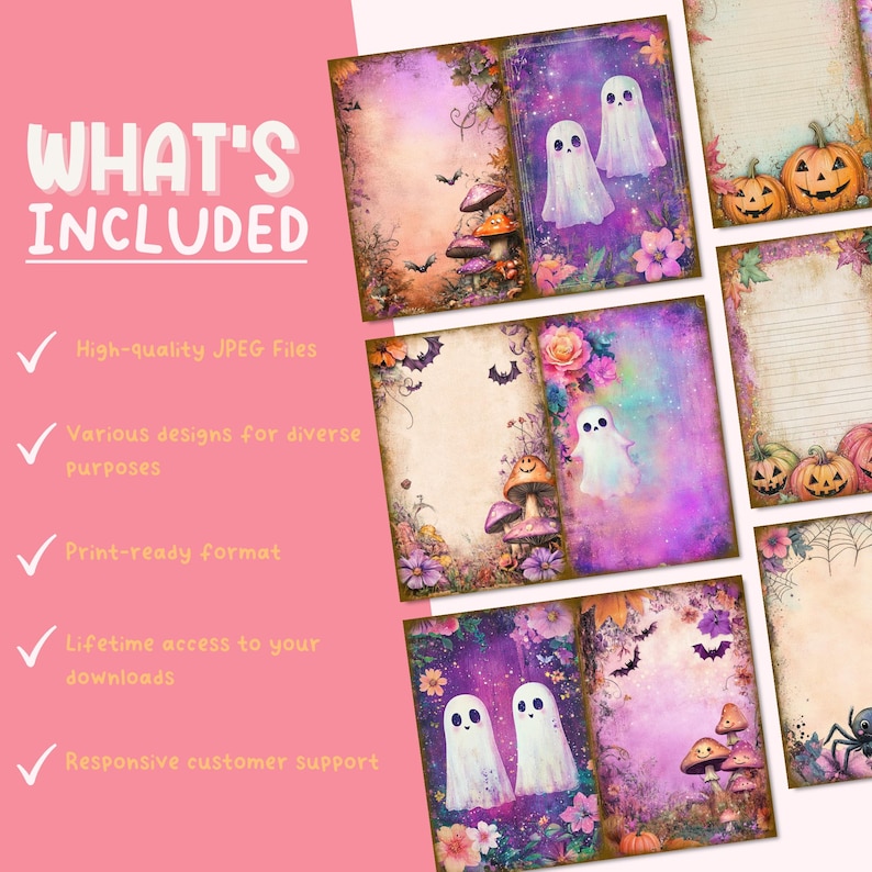 Halloween Junk Journal Printable Pages, Digital Scrapbook Paper Kit ...