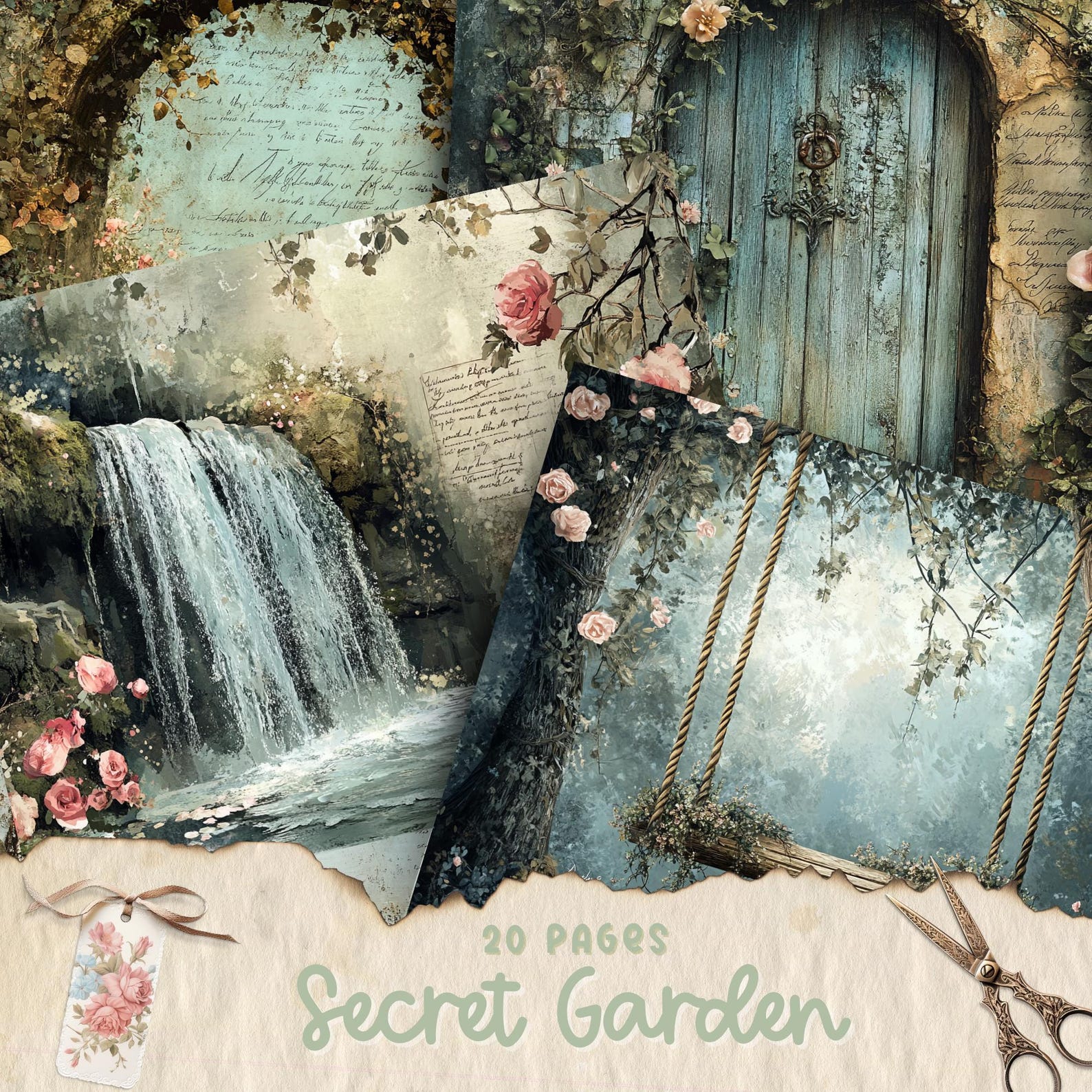 Junk Journal Kit | Junk Journal Printable | Secret Garden | Vintage ...
