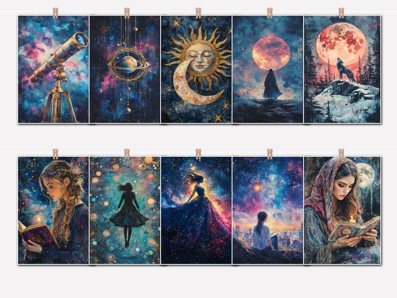 Extra Celestial Printable Journal Pages - Galaxy Cosmic Art Pack (50 ...