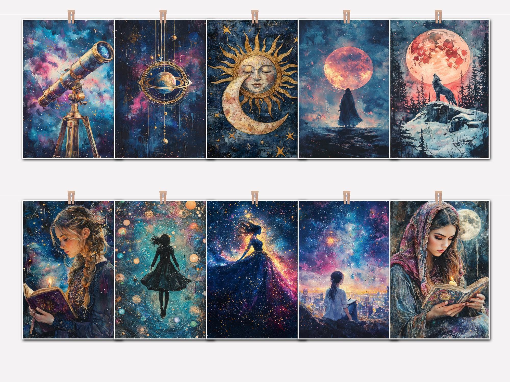 Extra Celestial Printable Journal Pages – Galaxy Cosmic Art Pack (50 ...