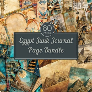 Page de journal indésirable égyptienne, aquarelle page imprimable de journal indésirable de la Grèce antique, kit de journal indésirable Egypte, collage numérique de journal papier indésirable