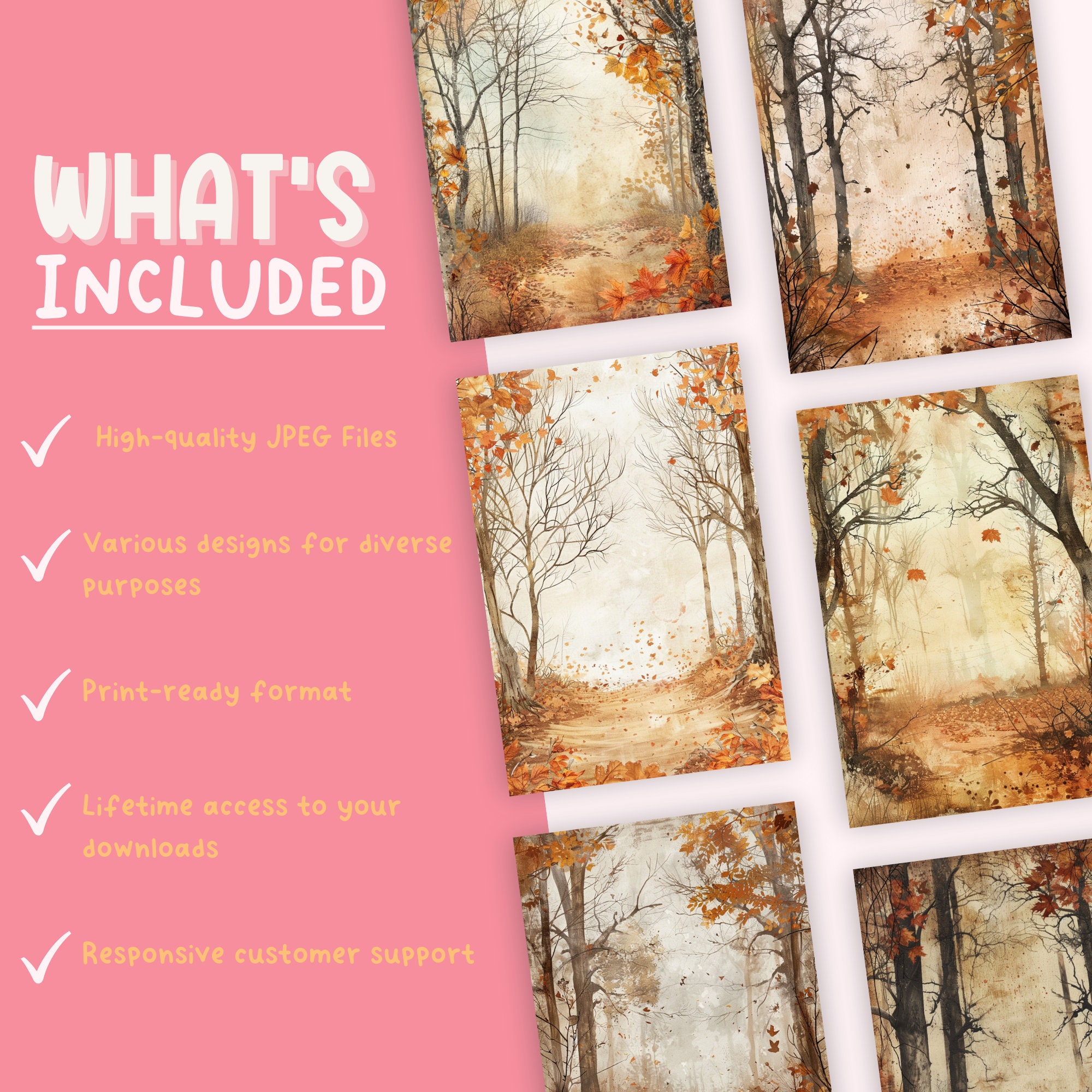 Autumn Junk Journal Pages, Digital Fall Scrapbook Paper, Printable ...