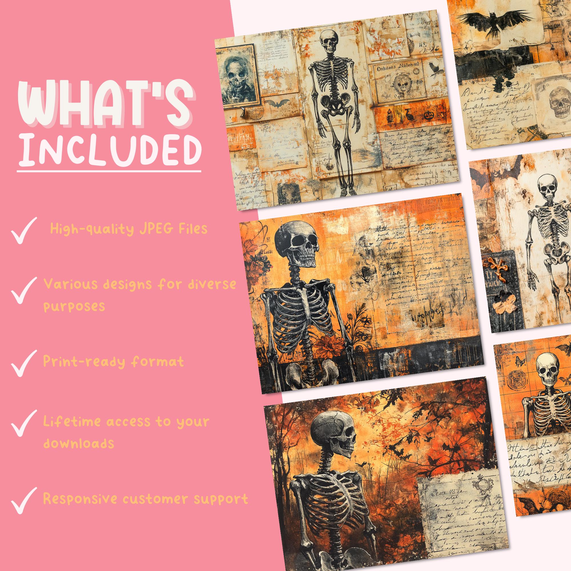 Halloween Junk Journal Printable Pages, Digital Scrapbook Paper Kit ...