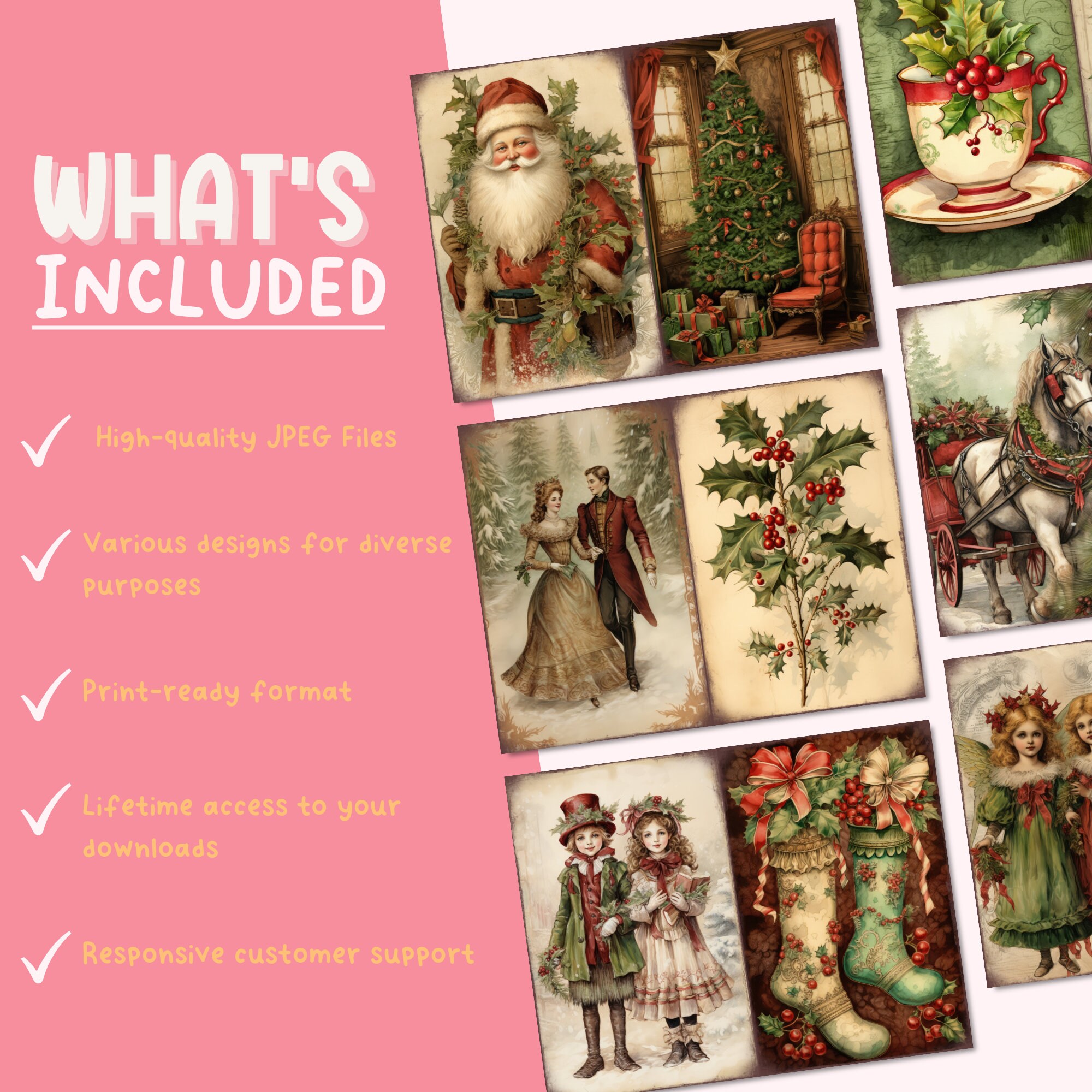 Victorian Christmas Junk Journal Kit, Merry Christmas Junk Journal ...