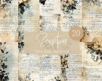 Utskrivbara sidor med skräpjournal, vintagekort, digitalt collageark, skräpjournalkit, viktoriansk scrapbook-ephemera, kalligrafi