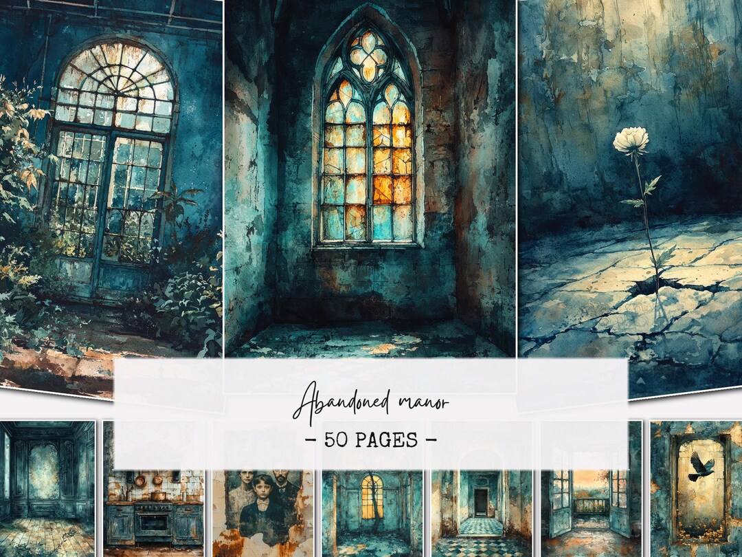Abandoned Manor Junk Journal Pages | 50 Digital Pages Instant Download ...