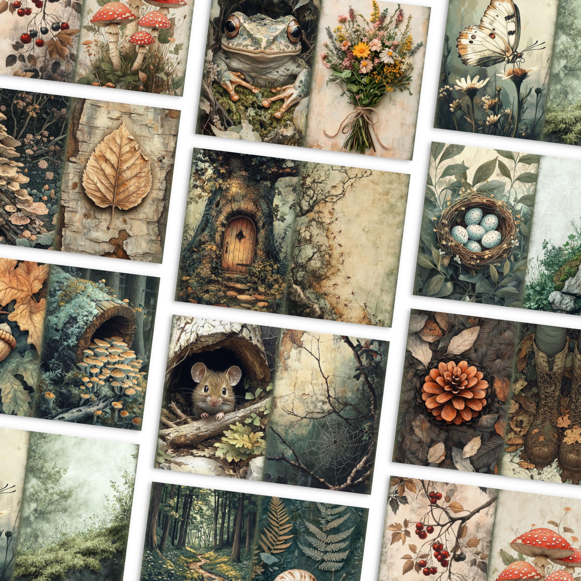 Enchanted Forest Junk Journal Pages, Printable Collage Sheet, Digital ...