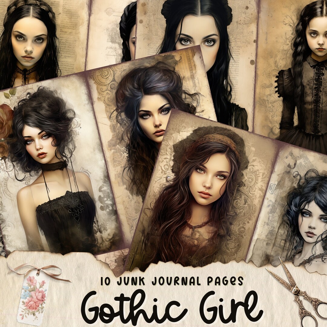 Gothic Girls Junk Journal Vampire Junk Journal Pages Gothic Junk
