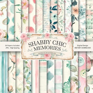 Nuevo kit de diario basura Shabby Chic / Páginas de diario, papeles, efímeras, etiquetas / Imprimibles Shabby Chic / Kit de álbum de recortes / Descarga digital