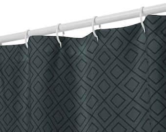 Gray Shower Curtain – Moody Slate Diamond Modern Bathroom Decor