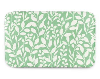 Mint Botanical Vine Bath Mat