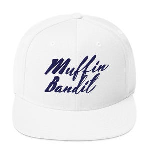 Muffin Bandit Snapback Hat: Funny Foodie Pun, Adjustable Cap