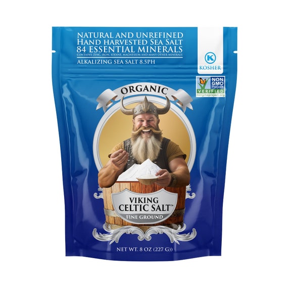 Celtic Salt by Viking, 8 oz, sel de mer gris moulu, non raffiné