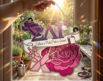 SIGMA Lambda -Sonnenfänger, große Sis Sorority-Fenster-Hänge, gam-Glas-Kunst