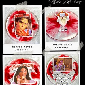 Bloody Horror Movie Coasters | BUY 4 or More Coasters & Get A FREE Coaster Holder!