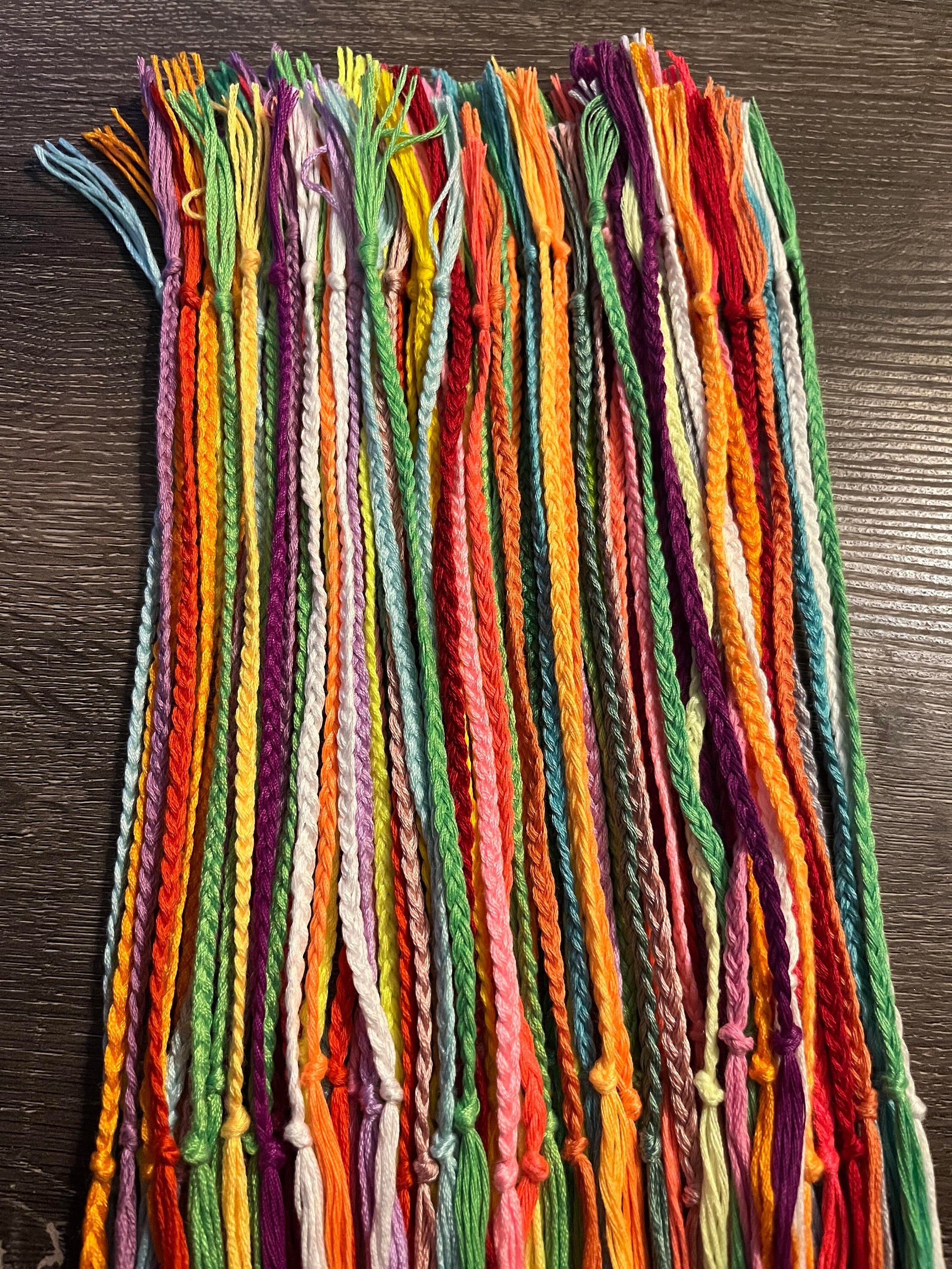 Solid Color Braided Bracelets Bulk Pack