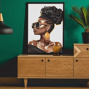 African American Art | Wall Art | Black Woman Art Print | Abstract Art | Instant Download | Printable Art | Afro Art | Home Decor