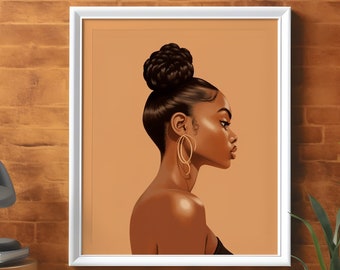 Black Woman Art, Fashion, Black Woman Wall Art, Black Girl Wall Art, black girl wall art, Black girl art, abstract art, Printable Black Art