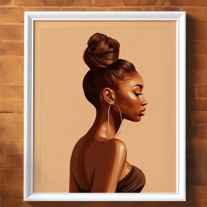 Black Woman Art, Fashion, Black Woman Wall Art, Black Girl Wall Art, black girl wall art, Black girl art, abstract art, Printable Black Art