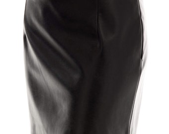 Black Eco Leather Skirt - Vegan Leather Mini Skirt - High-Waisted Faux Leather Skirt - Stylish Sustainable Skirt - Chic Women's Black Skirt