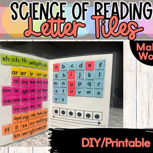 Druckbare Instant Download Word Mating Matte mit Letter Tiles für die Herstellung von Words Phonics-Aktivitäten