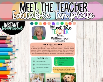 Poznaj nauczyciela Szablon Edytowalny biuletyn Powrót do szkoły do druku Dzień otwarty List nauczyciela spersonalizowany Poznaj nauczyciela Ulotka do pobrania