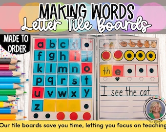 Tworzenie słów Tablice z literami Mata do pracy ze słowami Tablica z literami Płytki z literami Praca ze słowami Mata z rzepem Nauka czytania Tablica z literami Fonetyka