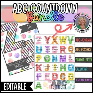 ABC Countdown Kindergarten A to Z Countdown to Summer Kindergarten End of the Year Activities  Countdown to Summer ABC printables