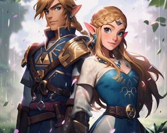 Zelda digital utskrivbar poster / Zelda digital väggkonst / animeposter / utskrivbar konst