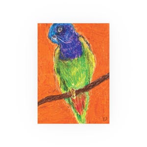 Poster, Blaukronensittich Kunstdruck, Wandkunst Wohnkultur, Vogelliebhaber Geschenkidee, Tropisches Tier Poster, Natur Kunstdruck
