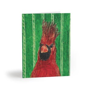 Note Cards Set of 8 - Artistic Feisty Cardinal