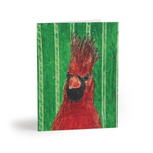 Note Cards Set of 8 - Artistic Feisty Cardinal