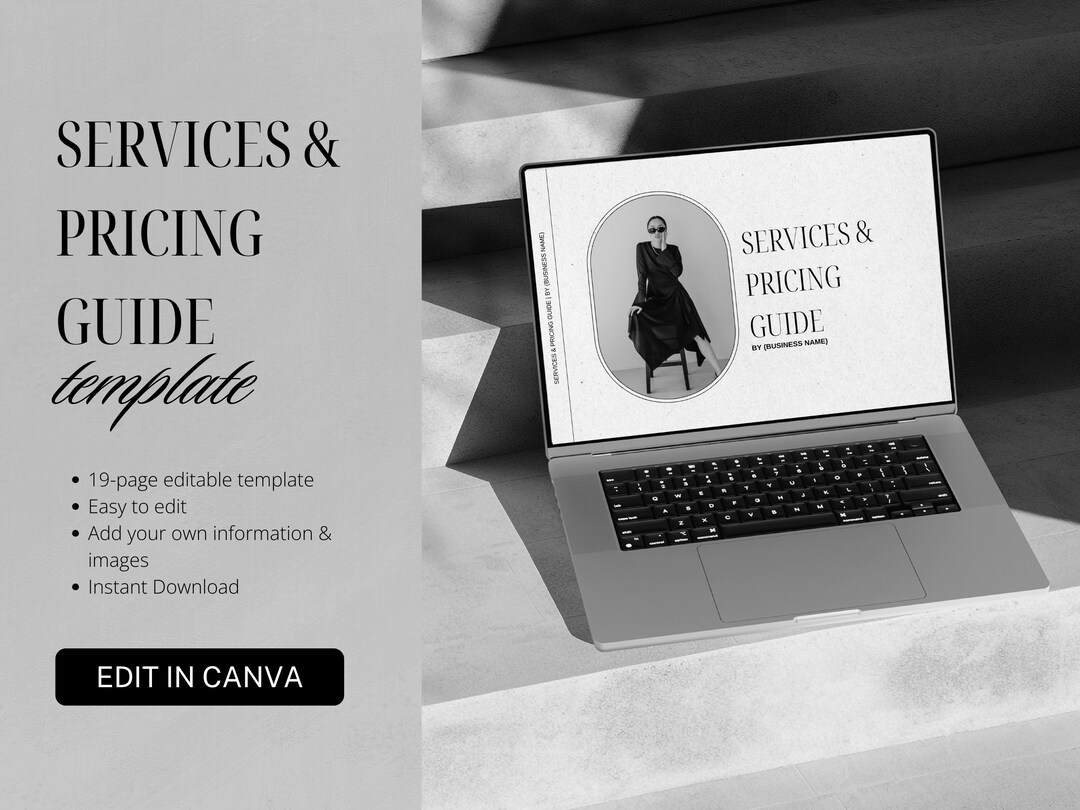 Services & Pricing Guide Template Canva Template Business Etsy