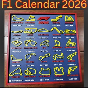 F1 2026 Calendar, Formula 1, Gift, Present
