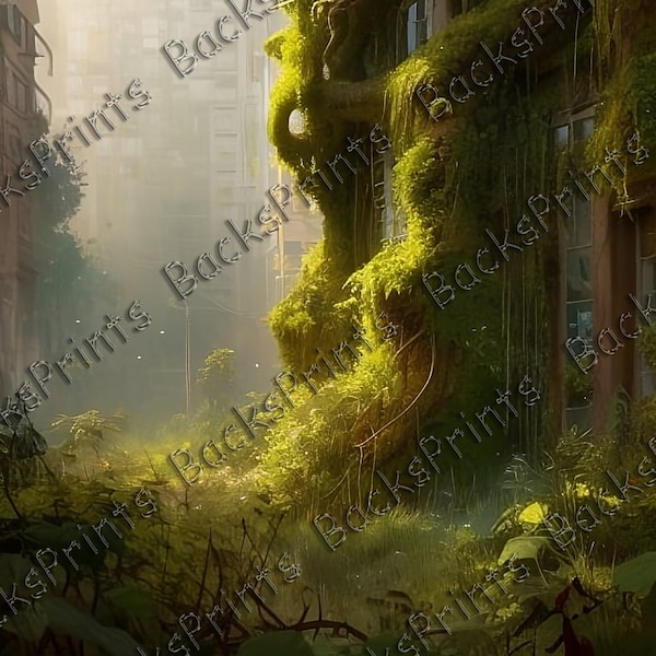 Overgrown City Print Etsy