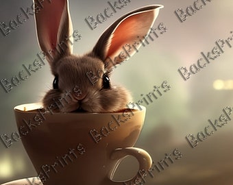 Cute Bunny In Tea Cup