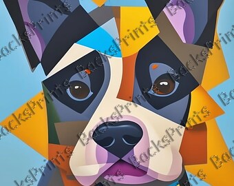 Cute Puppy In Cubist Style