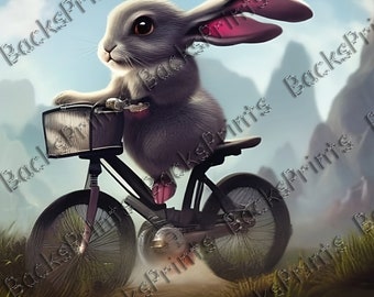 Cool Bunny Riding a Bike