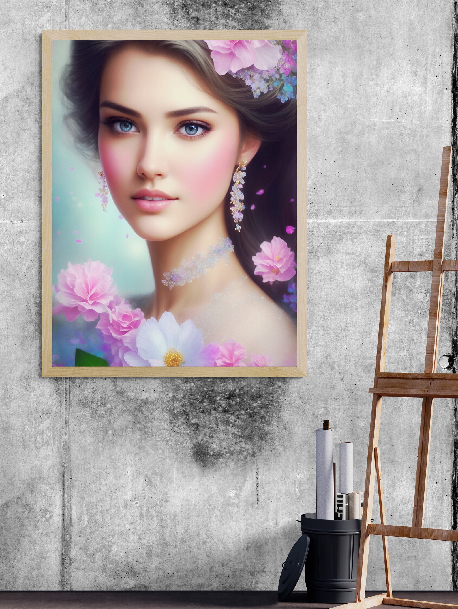 Beautiful Woman With Modern Technical Look Digital Art for Etsy