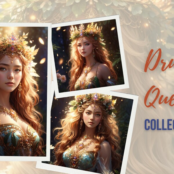 Druid Queen Collection (Premium) 16XJpg, digitale kunst voor behang voor Instant Download afdrukbaar voor kunst aan de muur voor Home Decor voor poster