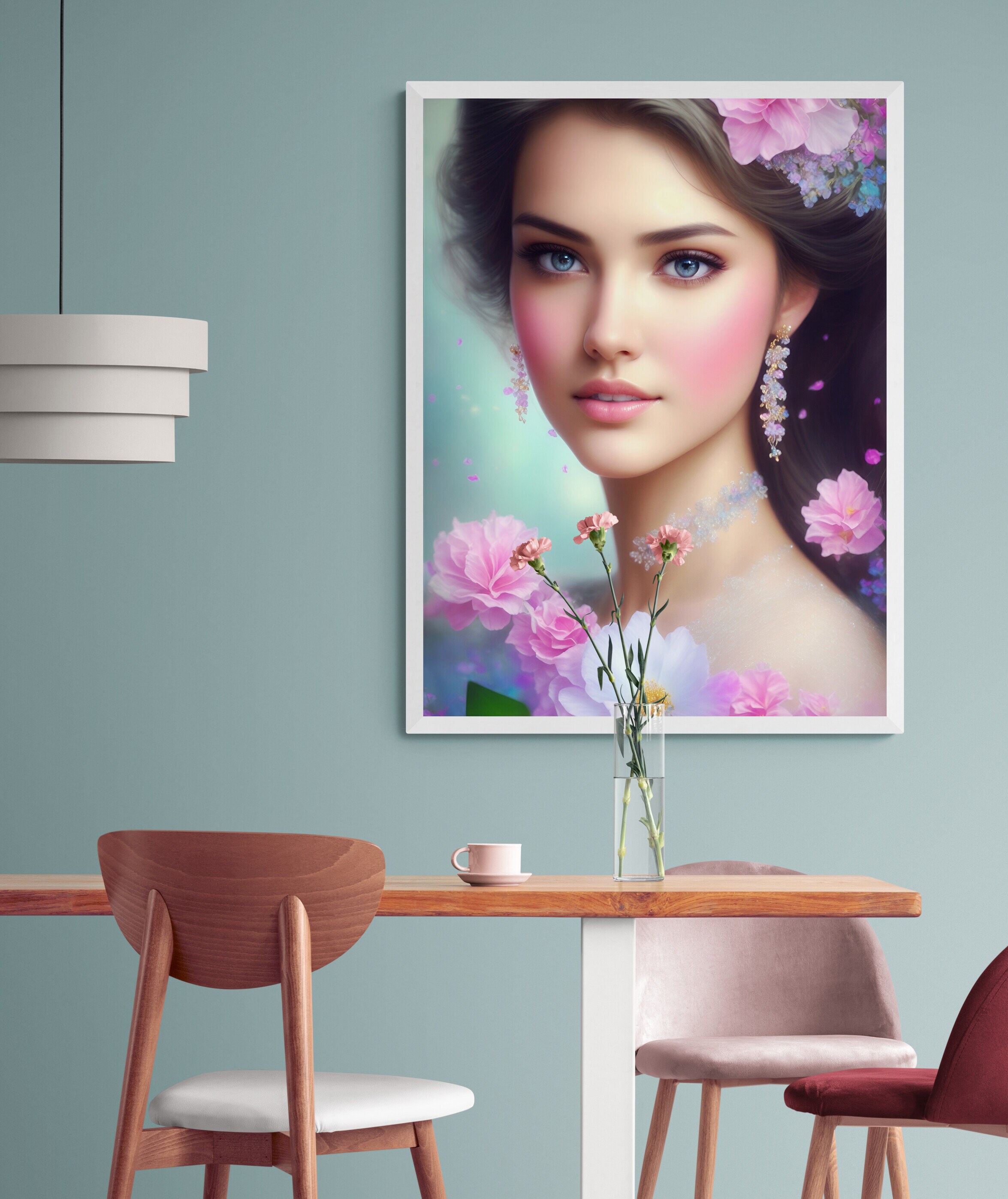 Beautiful Woman With Modern Technical Look Digital Art for Etsy