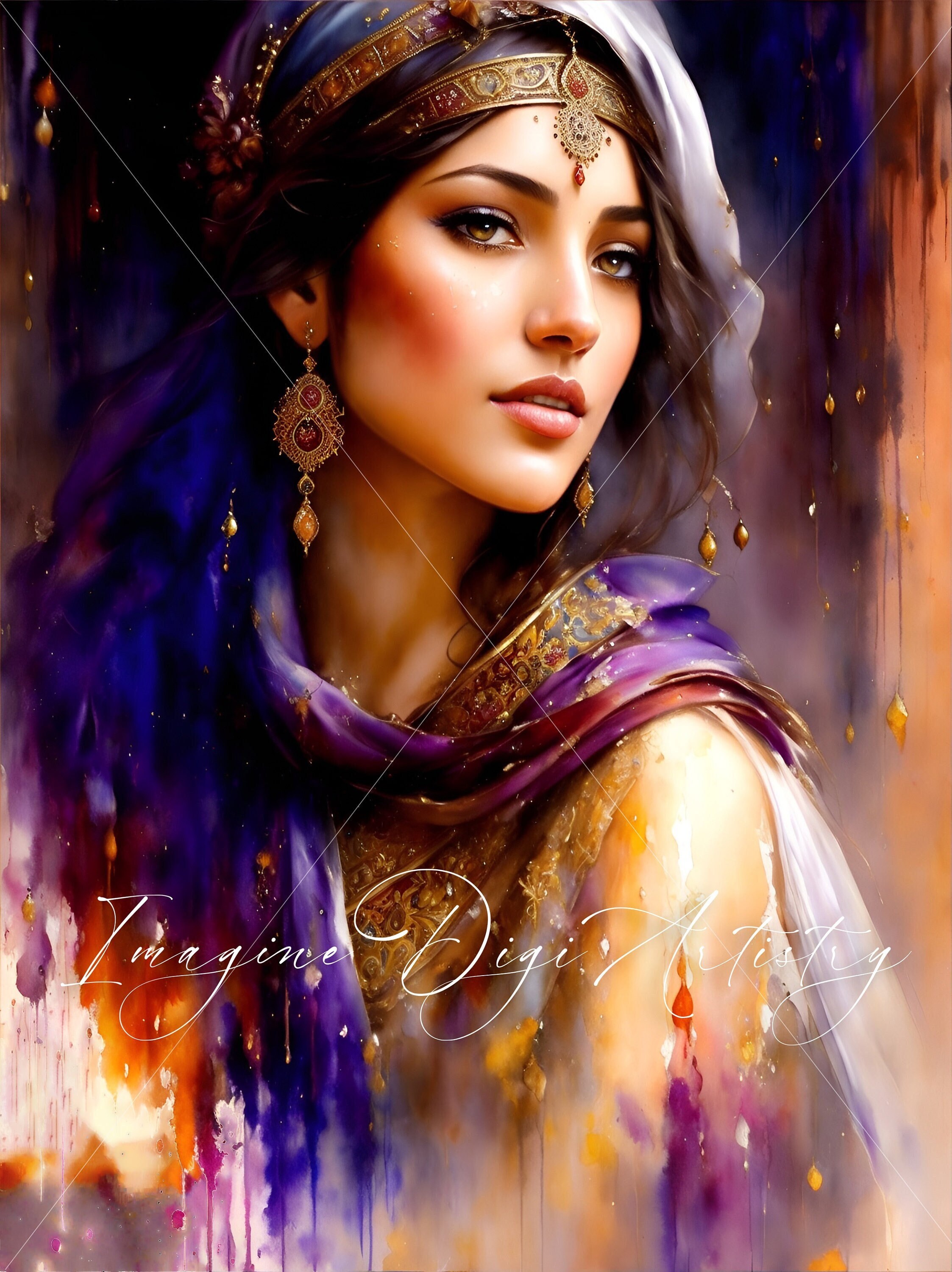 Female Genie in Morocco premium, Digital Art for Wallpaper for Instant
