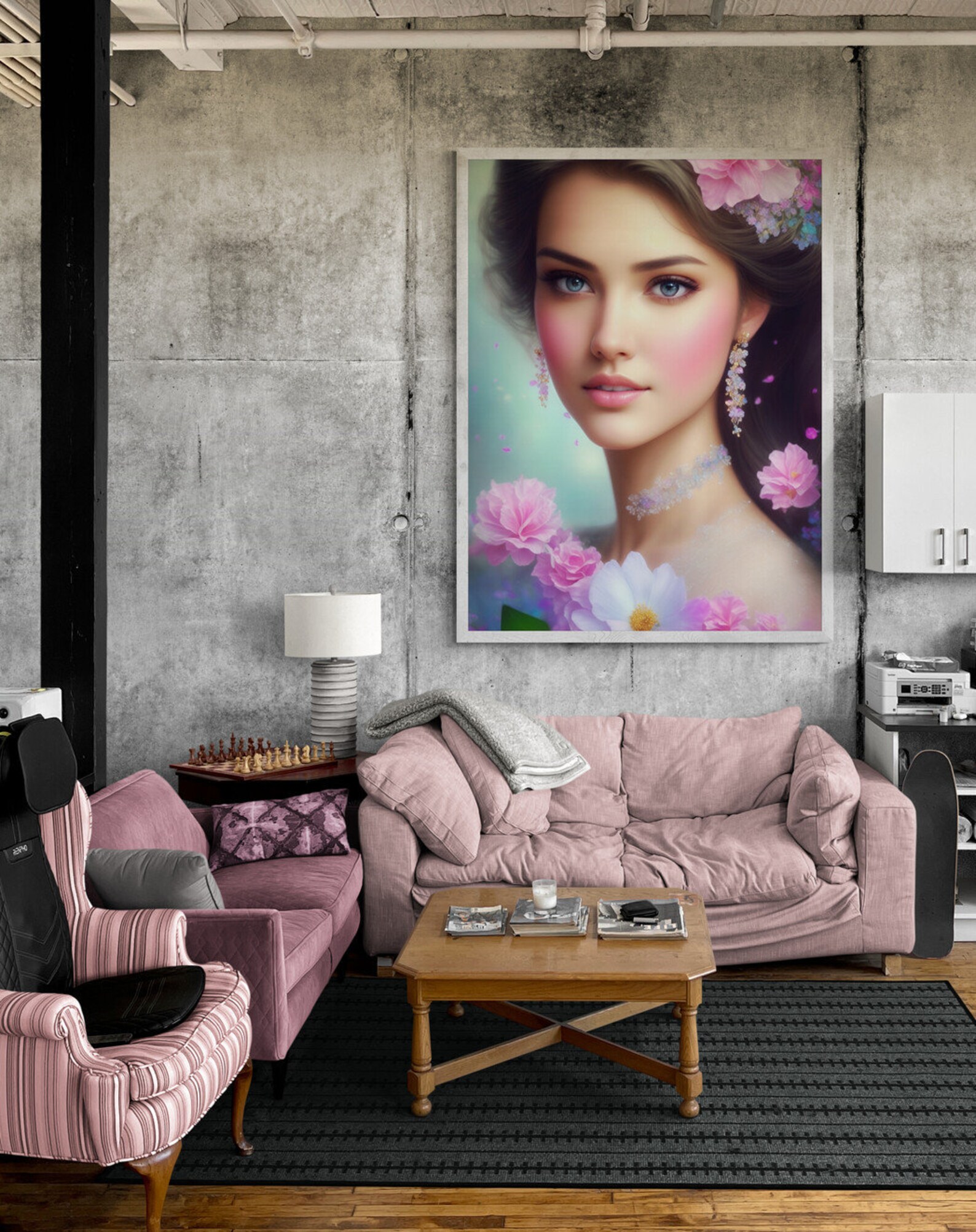 Beautiful Woman With Modern Technical Look Digital Art for Etsy