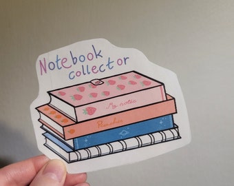 Notebook collector sticker - cute stationary sticker with text note taking sticker