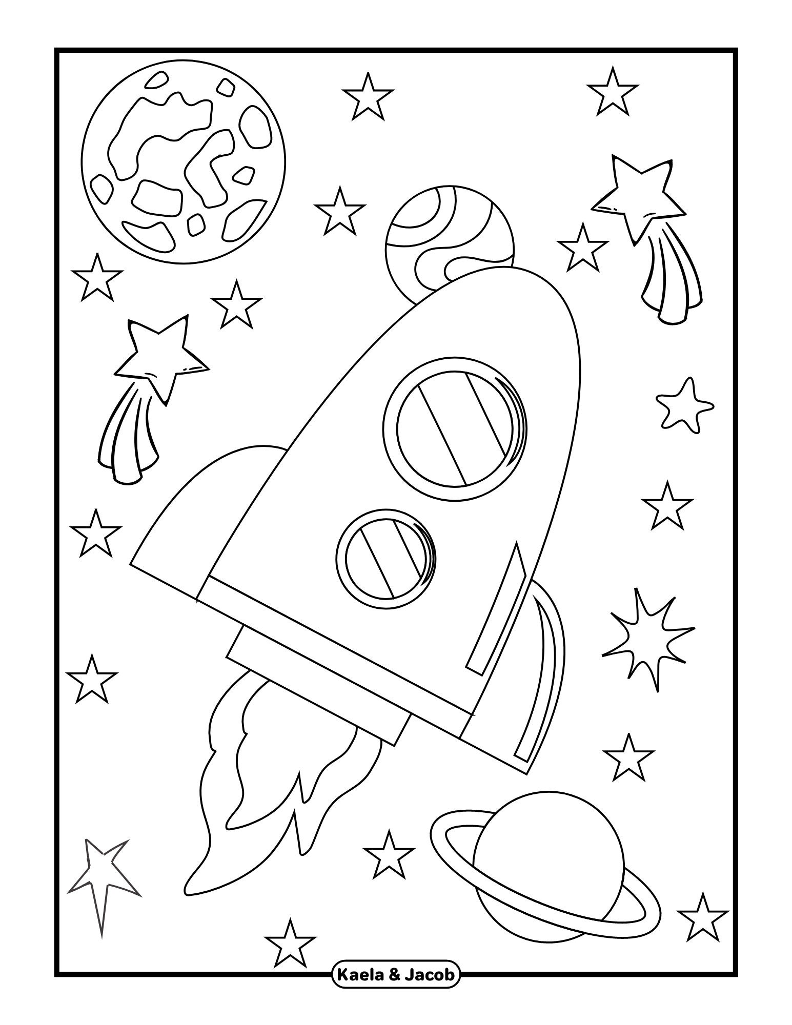 Space Coloring Pages - Etsy