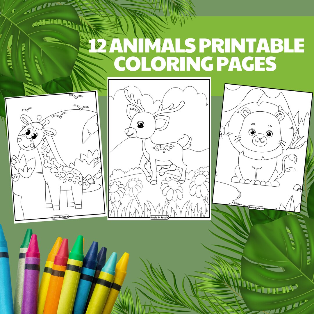 Animal Coloring Pages - Etsy