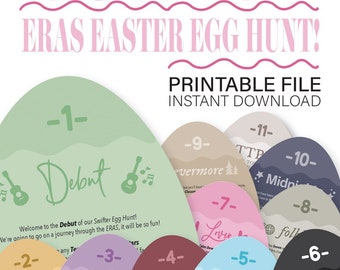 Eras Easter Egg Hunt, Swiftie Egg Hunt, Eras Tour Easter, Printable File