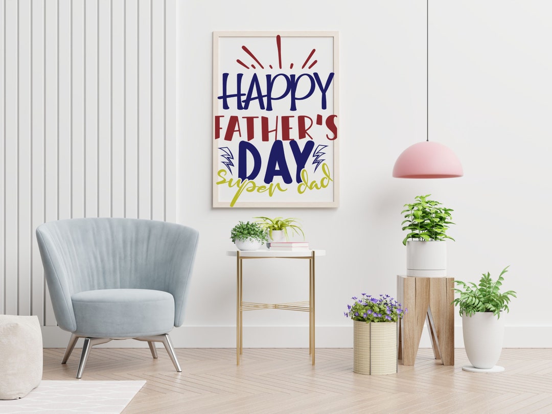 Happy Father's Day Wall Art, Colorful Dad Wall Art, Digital Download ...
