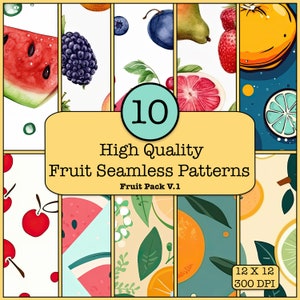 High-Quality Seamless Fruit Pattern Digital Download
