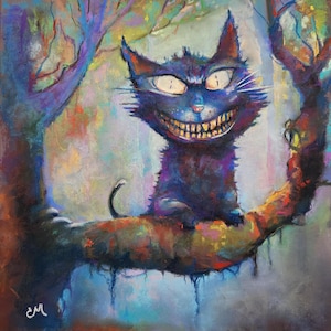 Limited Edition Whimsical Cheshire Cat pastel print | Alice in Wonderland | Colorful art | Madness Returns